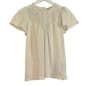 Fat Face UK white lace trim ruffle sleeveless top 4